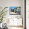 Vintage Truck on the Beach Framed Canvas