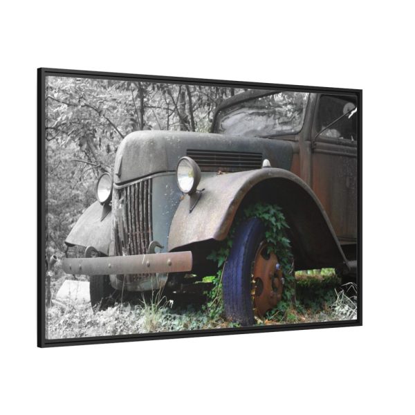 Deserted Old Broken Truck Framed Canvas