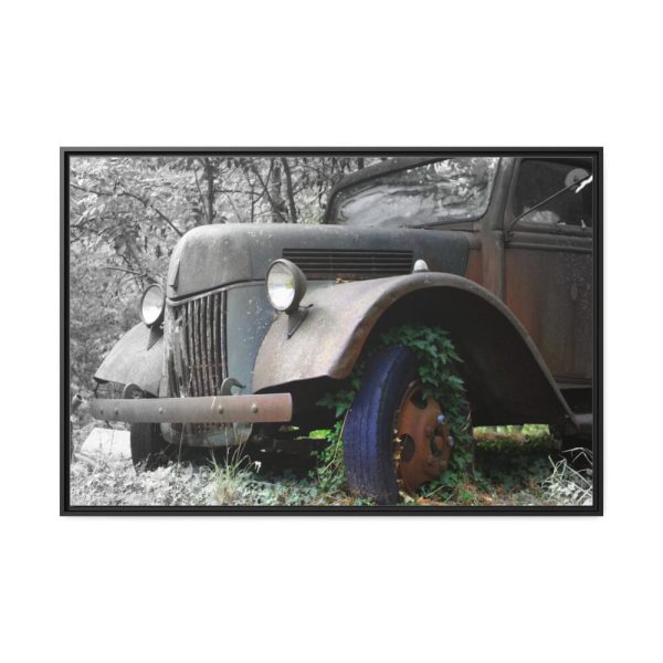 Deserted Old Broken Truck Framed Canvas