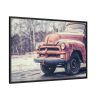 Abandoned Rusty Truck in Winter Framed Canvas