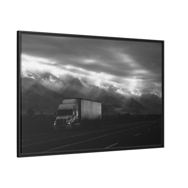 Truck on Highway 395 Indio United States Framed Canvas