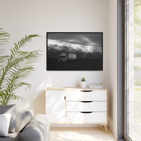 Truck on Highway 395 Indio United States Framed Canvas