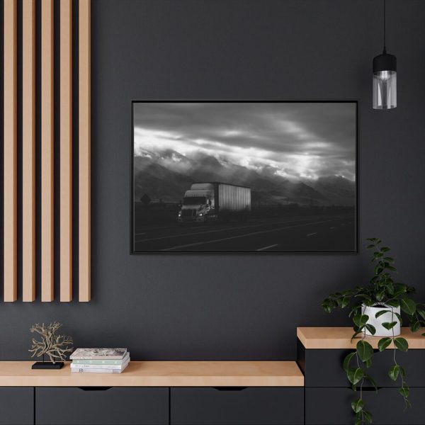 Truck on Highway 395 Indio United States Framed Canvas