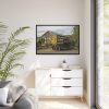 Vintage Truck by the Hut in Desert Framed Canvas
