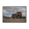 Broken Truck Left in the Desert Framed Canvas