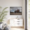Broken Truck Left in the Desert Framed Canvas