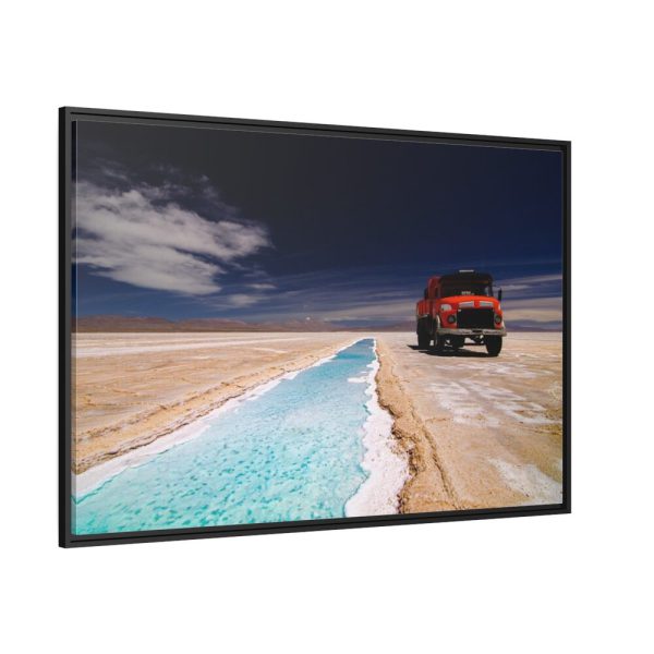 Truck on Salinas Grandes Framed Canvas