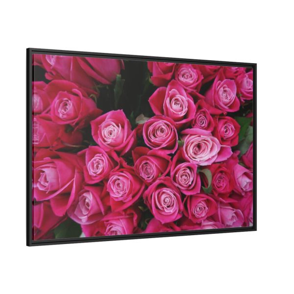 Flowers Rose Pink Bouquet Framed Canvas