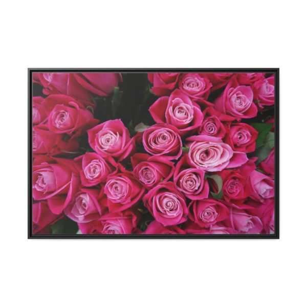 Flowers Rose Pink Bouquet Framed Canvas