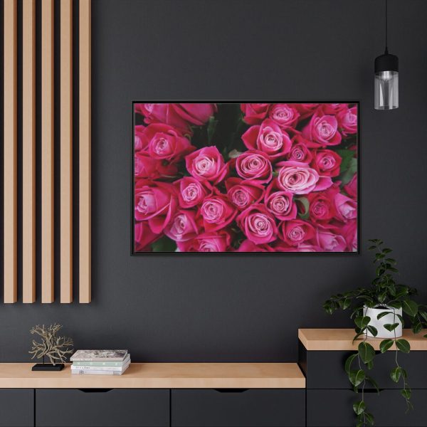 Flowers Rose Pink Bouquet Framed Canvas