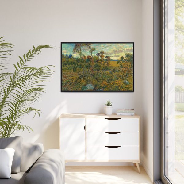 Sunset at Montmajour by Vincent van Gogh Framed Canvas