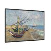 88289-305.jpg Fishing Boats on the Beach at Saintes-Maries by Vincent van Gogh Framed Canvas