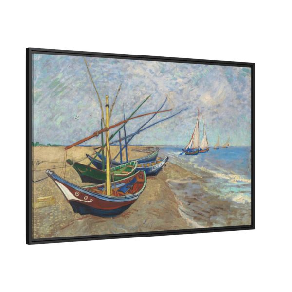 88289-305.jpg Fishing Boats on the Beach at Saintes-Maries by Vincent van Gogh Framed Canvas