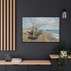88289-309.jpg Fishing Boats on the Beach at Saintes-Maries by Vincent van Gogh Framed Canvas