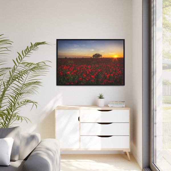 88289-358.jpg Red Poppies in the Sunset Framed Canvas