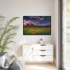 Scenic Sky Clouds and Sunset Above Mountains Framed Canvas