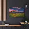 Scenic Sky Clouds and Sunset Above Mountains Framed Canvas