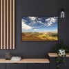 88289-384.jpg Green and Yellow Fields Under Light Clouds Framed Canvas
