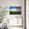 88289-388.jpg Sunflower Field with Wind Turbine Framed Canvas