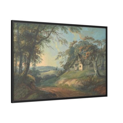 Cottage in a Landscape Framed Canvas