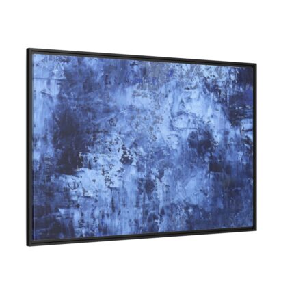 Blue Stripes With Blurred Texture Framed Canvas