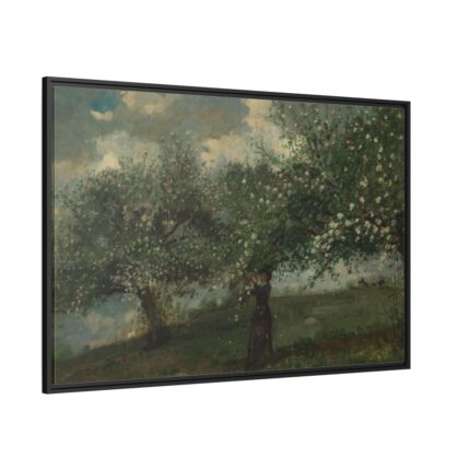 Girl Picking Apple Blossoms by Winslow Homer Framed Canvas