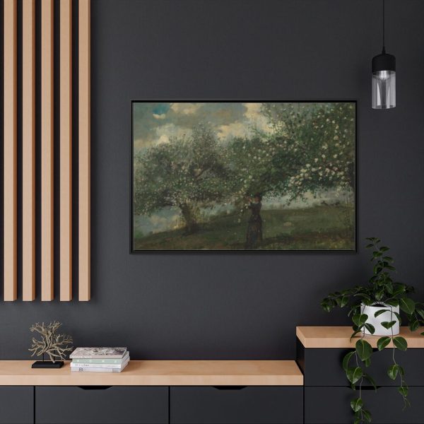 Girl Picking Apple Blossoms by Winslow Homer Framed Canvas
