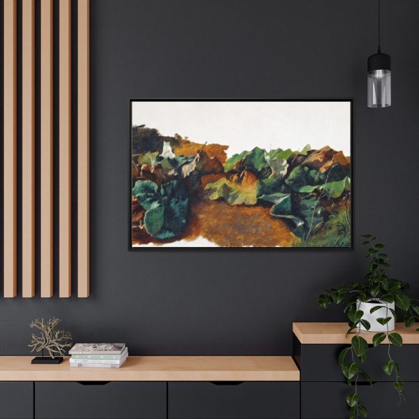 Large Butterburr Leaves and Grass by Gilles-François-Joseph Closson Framed Canvas