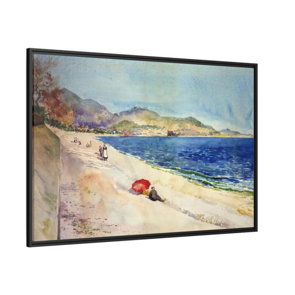 88289-80.jpg On the Beach below the Promenade des Anglais Framed Canvas