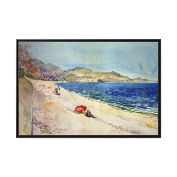 88289-81.jpg On the Beach below the Promenade des Anglais Framed Canvas