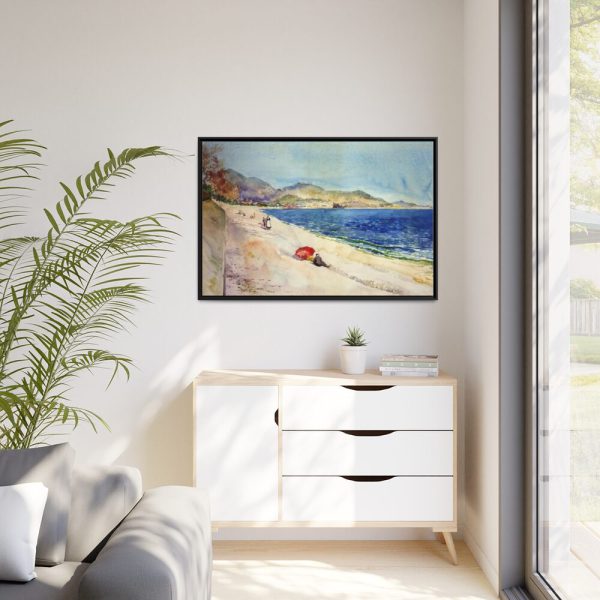 88289-83.jpg On the Beach below the Promenade des Anglais Framed Canvas