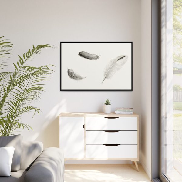 88289-98.jpg Study of Three Feathers Framed Canvas