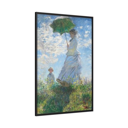 Madame Monet and Her Son by Claude Monet Framed Canvas