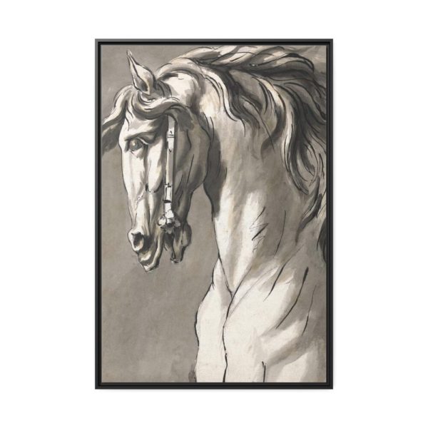 Study of a Horse's Head by John Michael Rysbrack Framed Canvas
