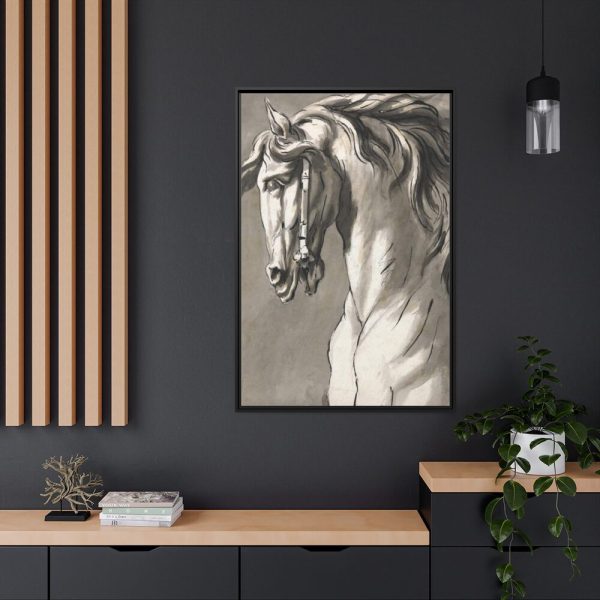 Study of a Horse's Head by John Michael Rysbrack Framed Canvas