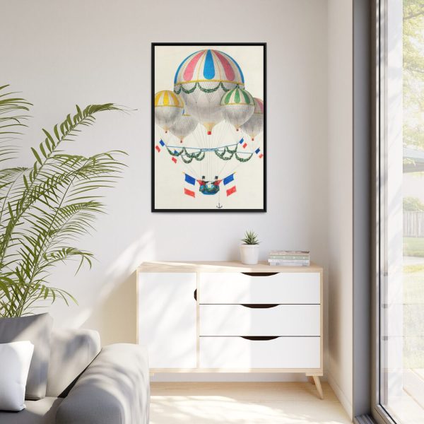 88299-188.jpg French Flag Decorated Group of Air Balloons by Leon Benett Framed Canvas