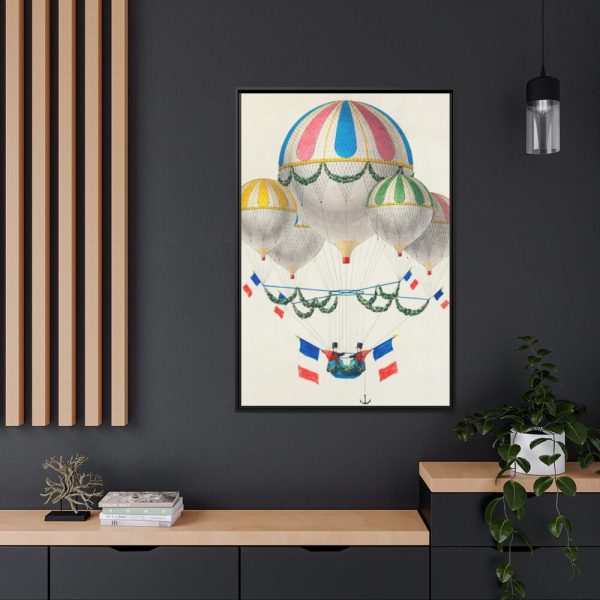 88299-189.jpg French Flag Decorated Group of Air Balloons by Leon Benett Framed Canvas
