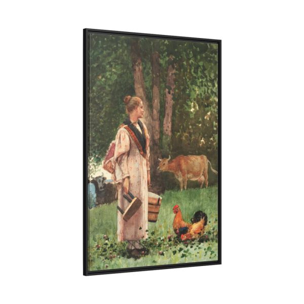 The Milk Maid by Winslow Homer Framed Canvas