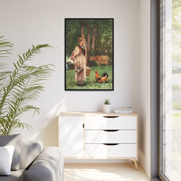 The Milk Maid by Winslow Homer Framed Canvas