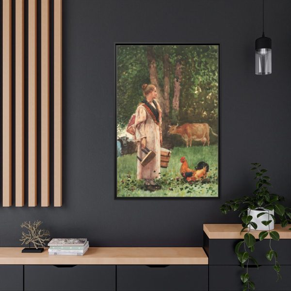 The Milk Maid by Winslow Homer Framed Canvas