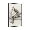 Sketch of a Sleeping Cat Framed Canvas