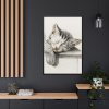 Sketch of a Sleeping Cat Framed Canvas