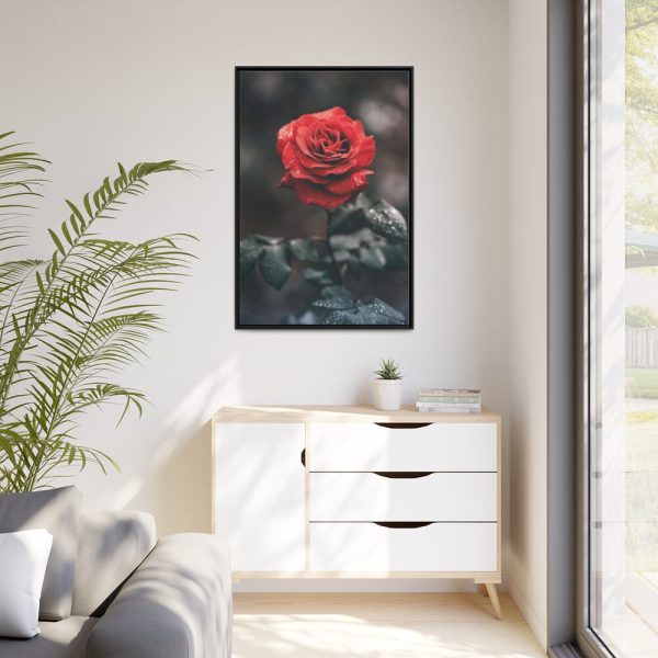 88299-93.jpg Close-up of a Red Rose With Its Petals Framed Canvas