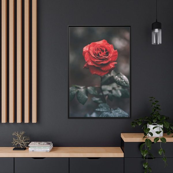 88299-94.jpg Close-up of a Red Rose With Its Petals Framed Canvas