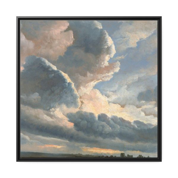 Study of Clouds with a Sunset by Simon Alexandre Clément Denis Framed Canvas