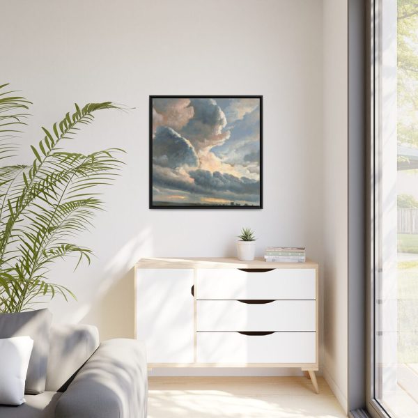 Study of Clouds with a Sunset by Simon Alexandre Clément Denis Framed Canvas