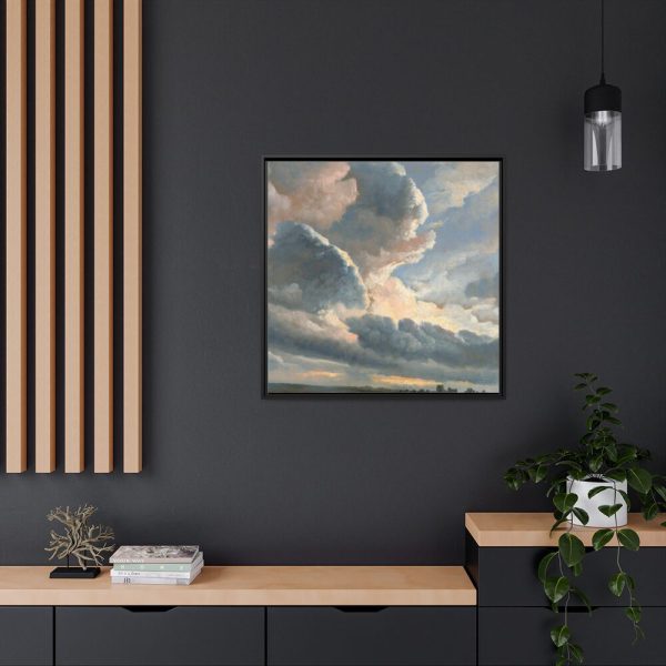 Study of Clouds with a Sunset by Simon Alexandre Clément Denis Framed Canvas