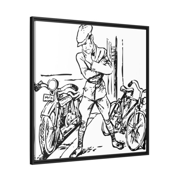88302-55.jpg Bicycle Vintage Retro Man Framed Canvas
