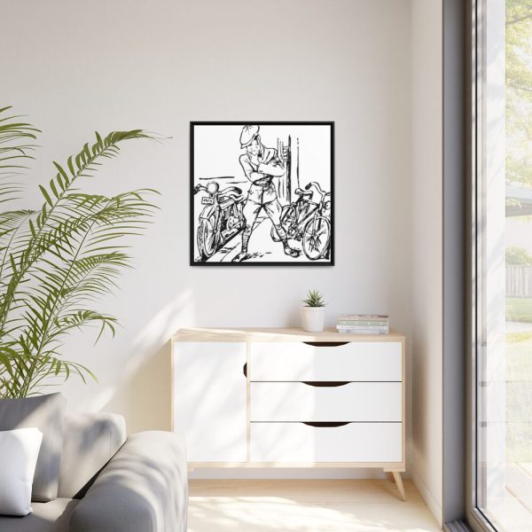 88302-58.jpg Bicycle Vintage Retro Man Framed Canvas