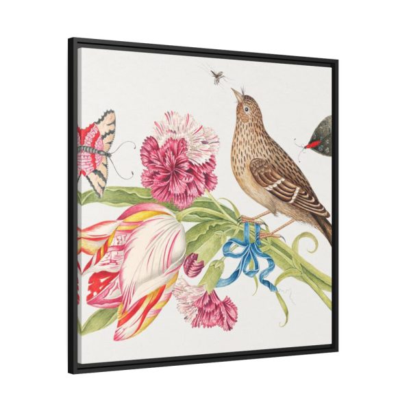 88302-65.jpg Ilustration of a Bouquet of Two Carnations Framed Canvas